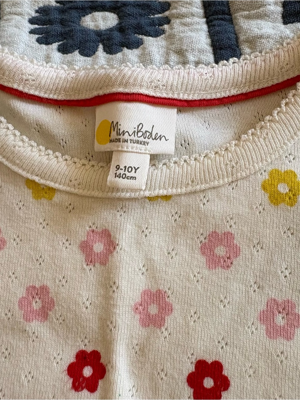 Mini Boden Rainbow Floral Pointelle Shirt 9-10y - Picture 2 of 2